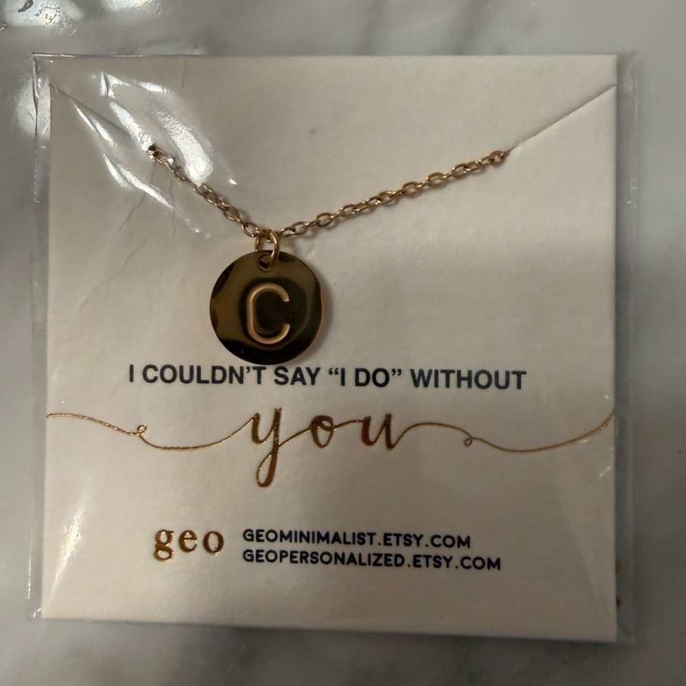 Gold C Initial Necklace 20.5 in chain